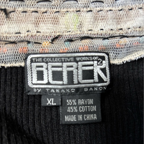 Berek by Takako Saxon Black Long Sleeve Beaded Ribbed Sweater - Picture 3 of 7